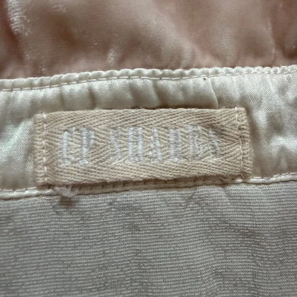 CP Shades Women's Shirt Blouse M Light Pink Velvet Boxy Fit Collared Button Down - Picture 3 of 8